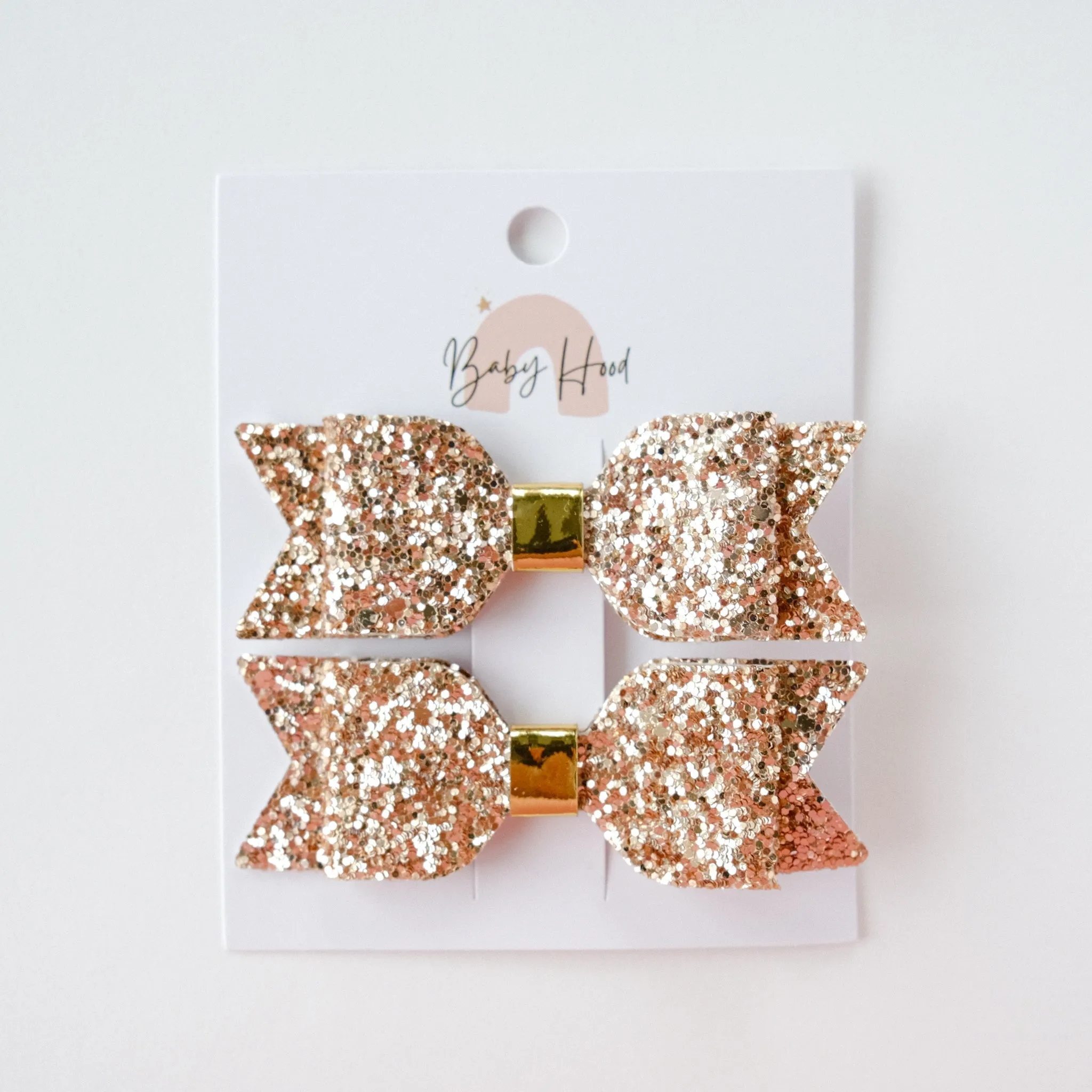 Sophia Classic Glitter Bow Hair Clip Set