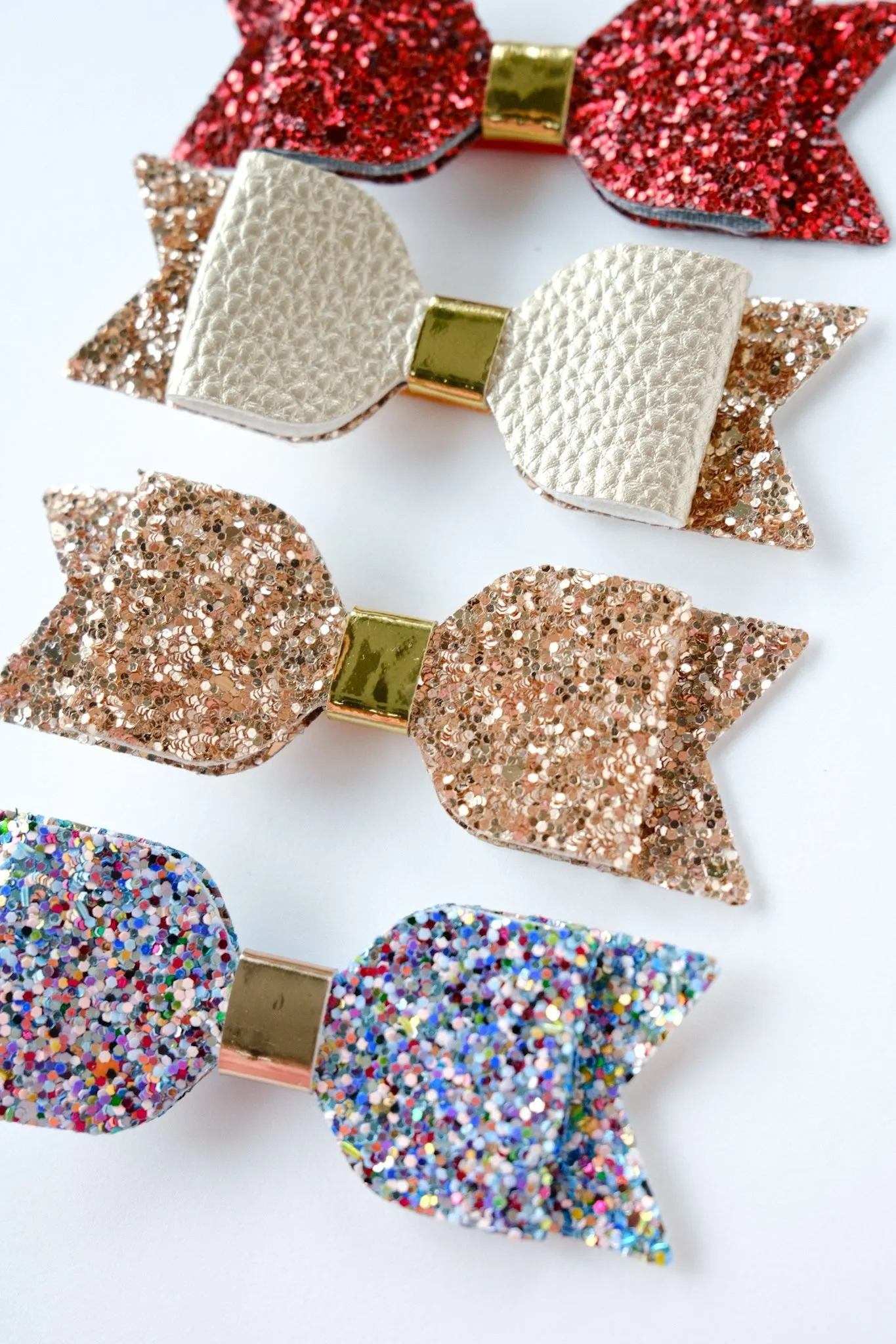 Sophia Classic Glitter Bow Hair Clip Set