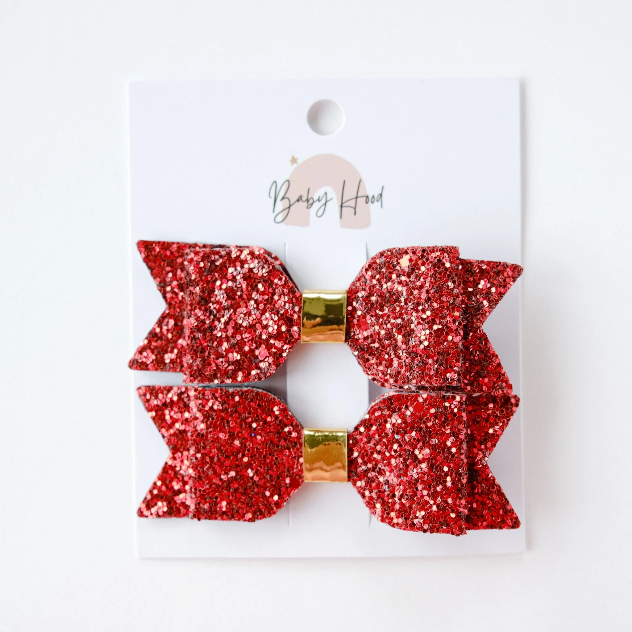Sophia Classic Glitter Bow Hair Clip Set