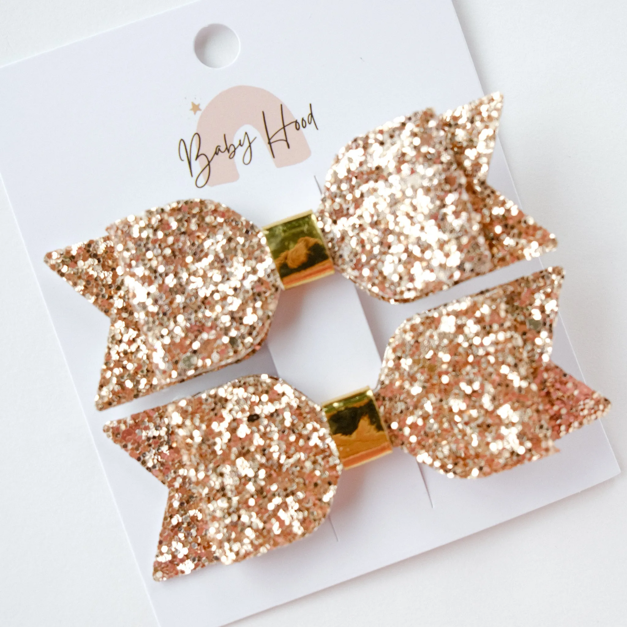 Sophia Classic Glitter Bow Hair Clip Set