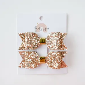 Sophia Classic Glitter Bow Hair Clip Set