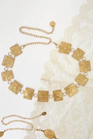 Square Metallic Conch Belt
