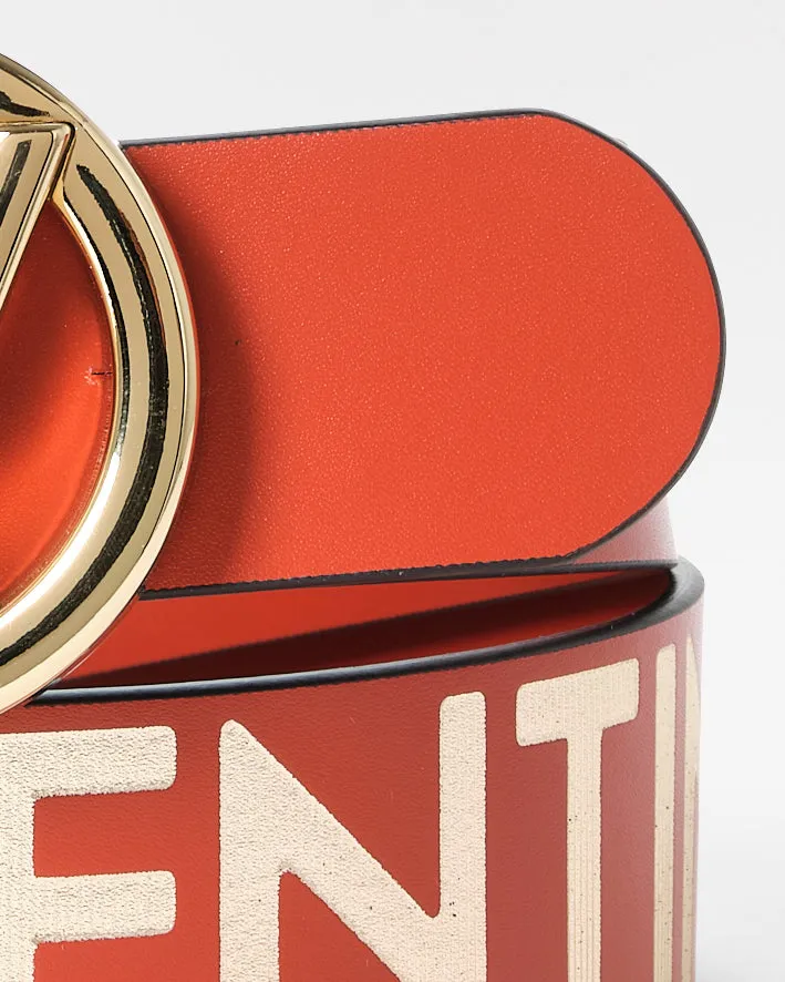 SS22 - Belts - Bessy Gold Embossed - Lipstick Red