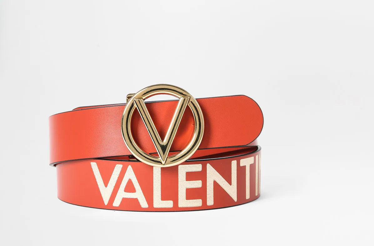 SS22 - Belts - Bessy Gold Embossed - Lipstick Red
