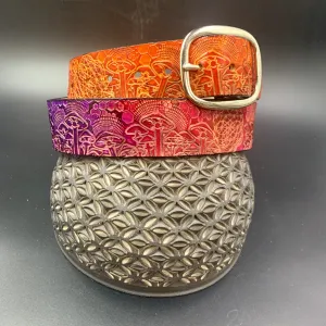 Stamped Leather Belt - Mushrooms 1.0