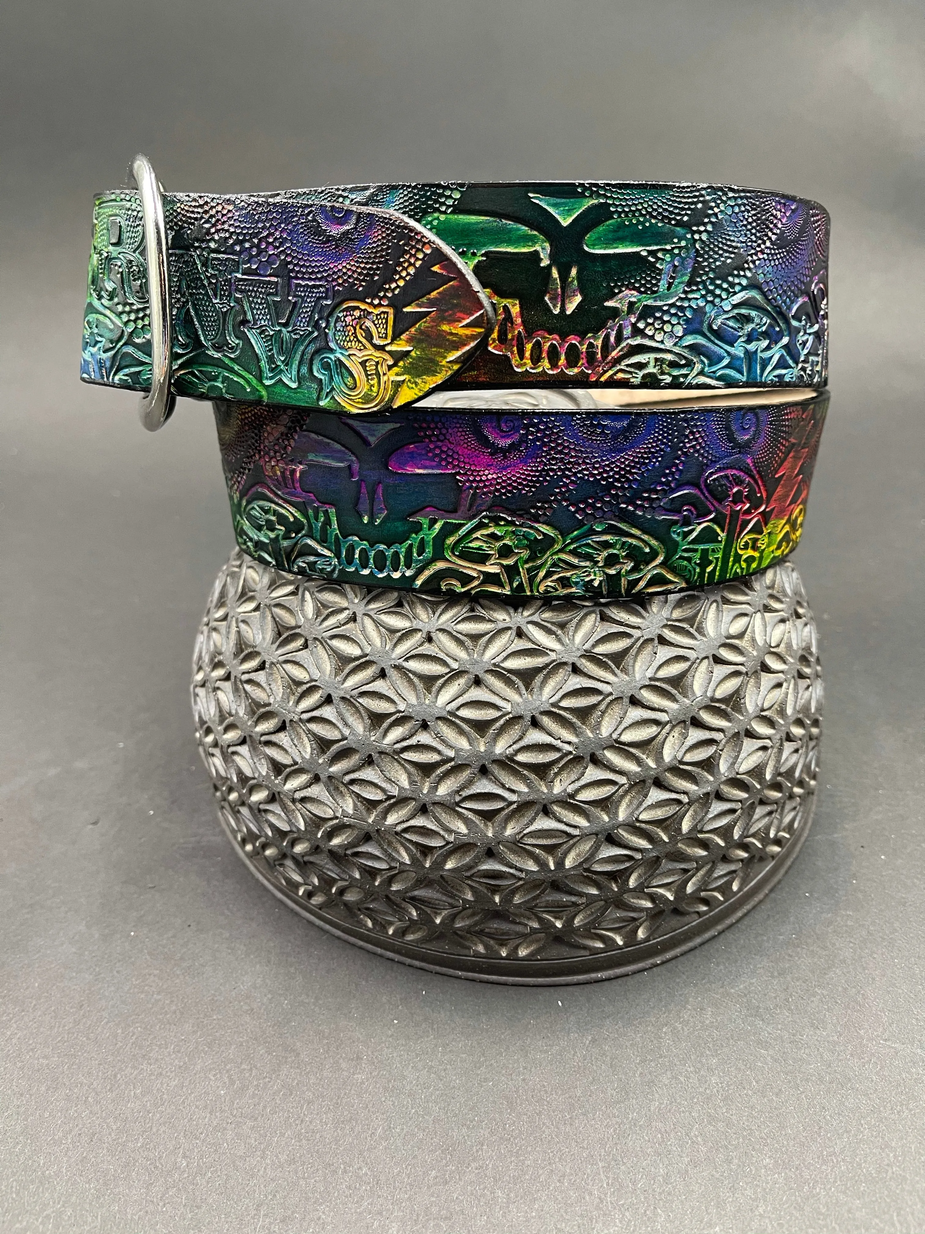 Stamped Leather Belt - Mushrooms 1.0