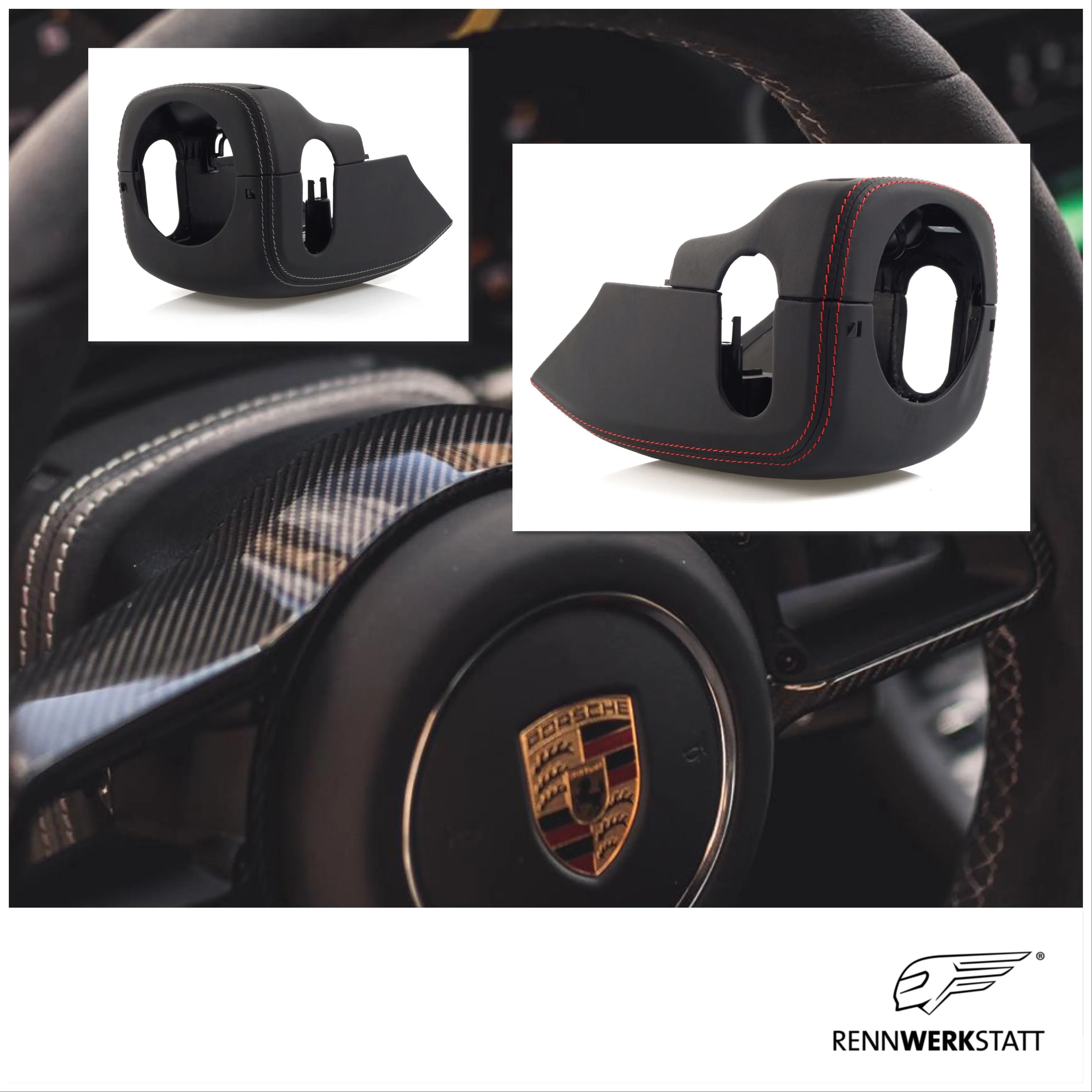 Steering Column Casing in Leather for Porsche 911 (992) (with/without core trade-in)