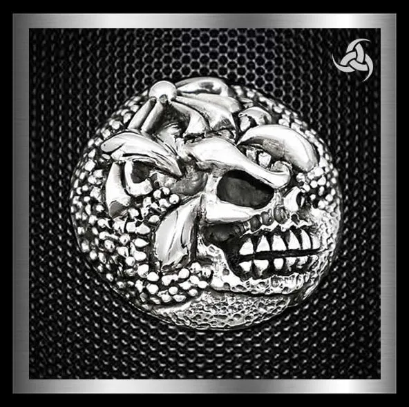 Sterling Silver Skull Claw Biker Concho