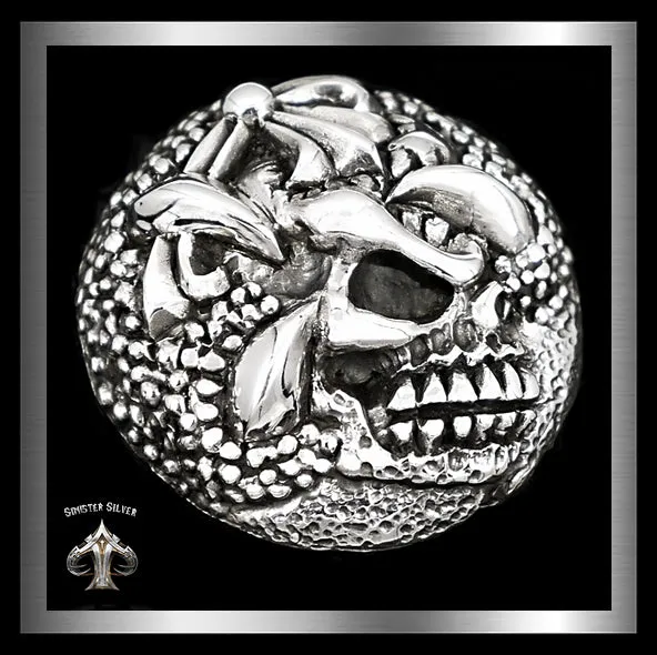 Sterling Silver Skull Claw Biker Concho