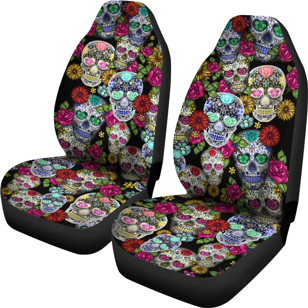 Sugar Skulls Car Seat Covers - (Set of 2)