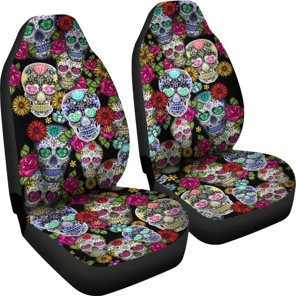 Sugar Skulls Car Seat Covers - (Set of 2)
