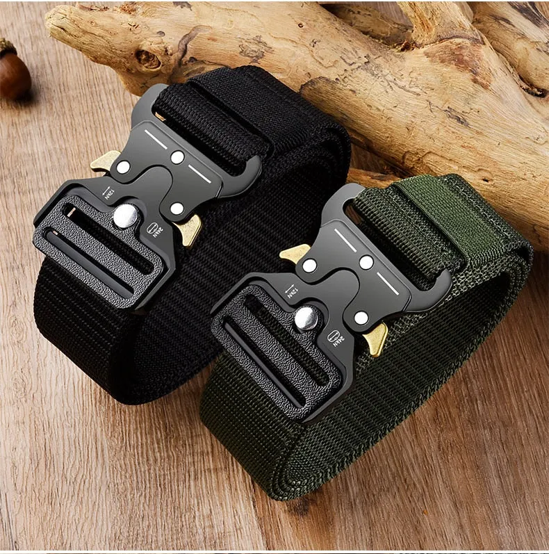 Tactical Belt Men Military Nylon Quality Style Combat Belts Metal Multifunctional Training Belt Male Canvas Waistband Belt men