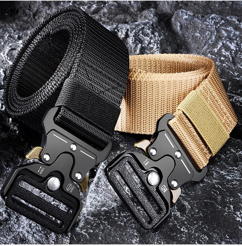 Tactical Belt Men Military Nylon Quality Style Combat Belts Metal Multifunctional Training Belt Male Canvas Waistband Belt men