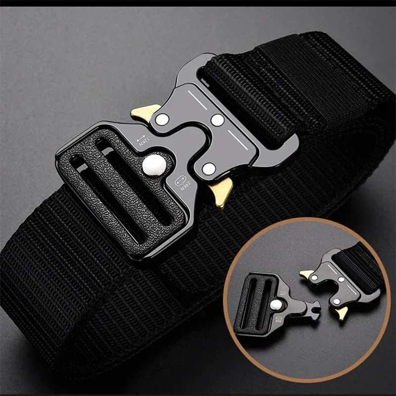 Tactical Belt Men Military Nylon Quality Style Combat Belts Metal Multifunctional Training Belt Male Canvas Waistband Belt men