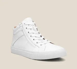 Taos Winner Leather High Top Sneaker in Olive Fatigue & White