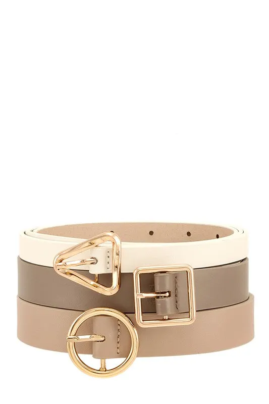 The Neutrals Trio Belt Set - Taupe