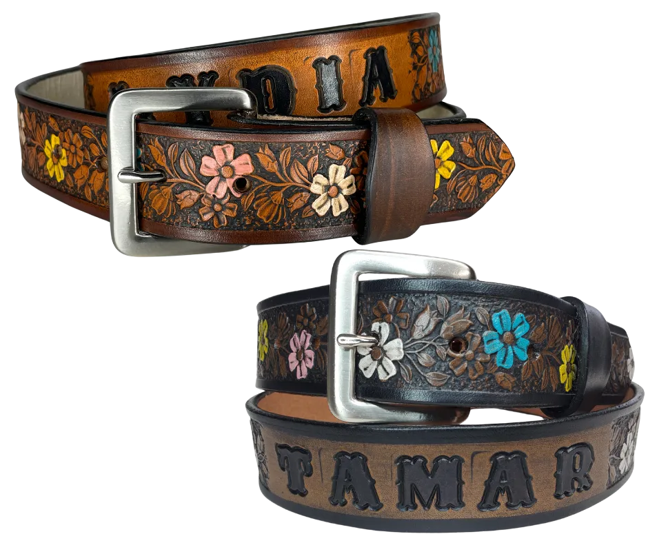 The "Beulah Land" Painted Leather Belt