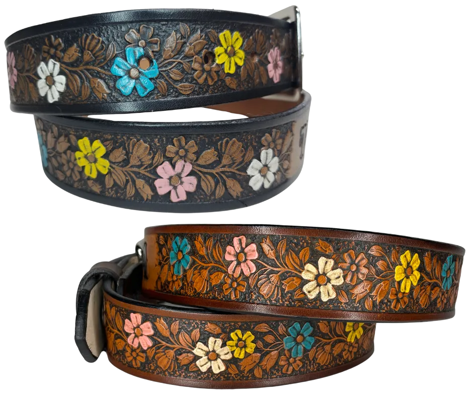 The "Beulah Land" Painted Leather Belt