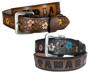 The "Beulah Land" Painted Leather Belt