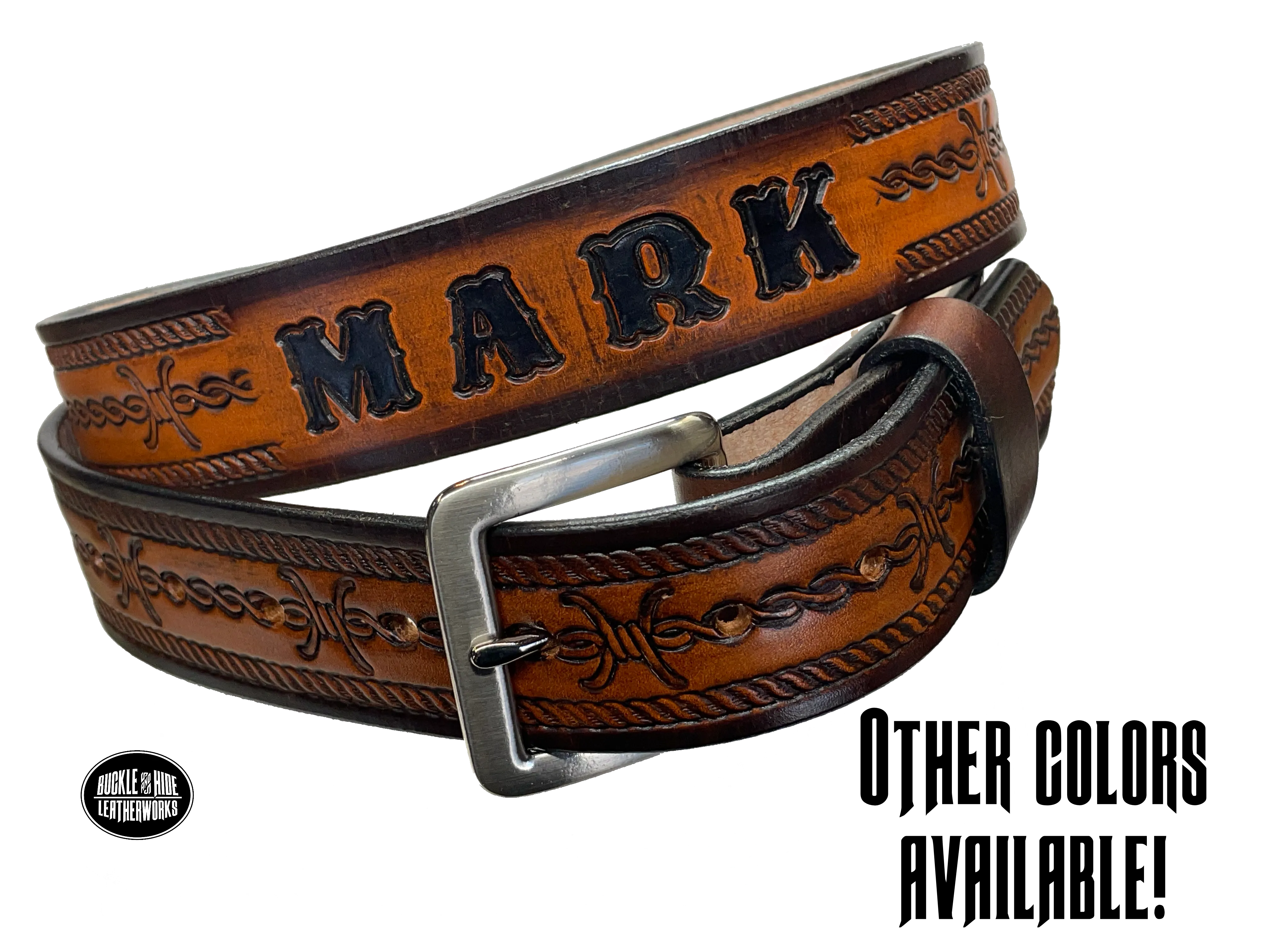 The "Riding Fence" Name Leather Belt