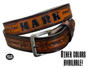 The "Riding Fence" Name Leather Belt
