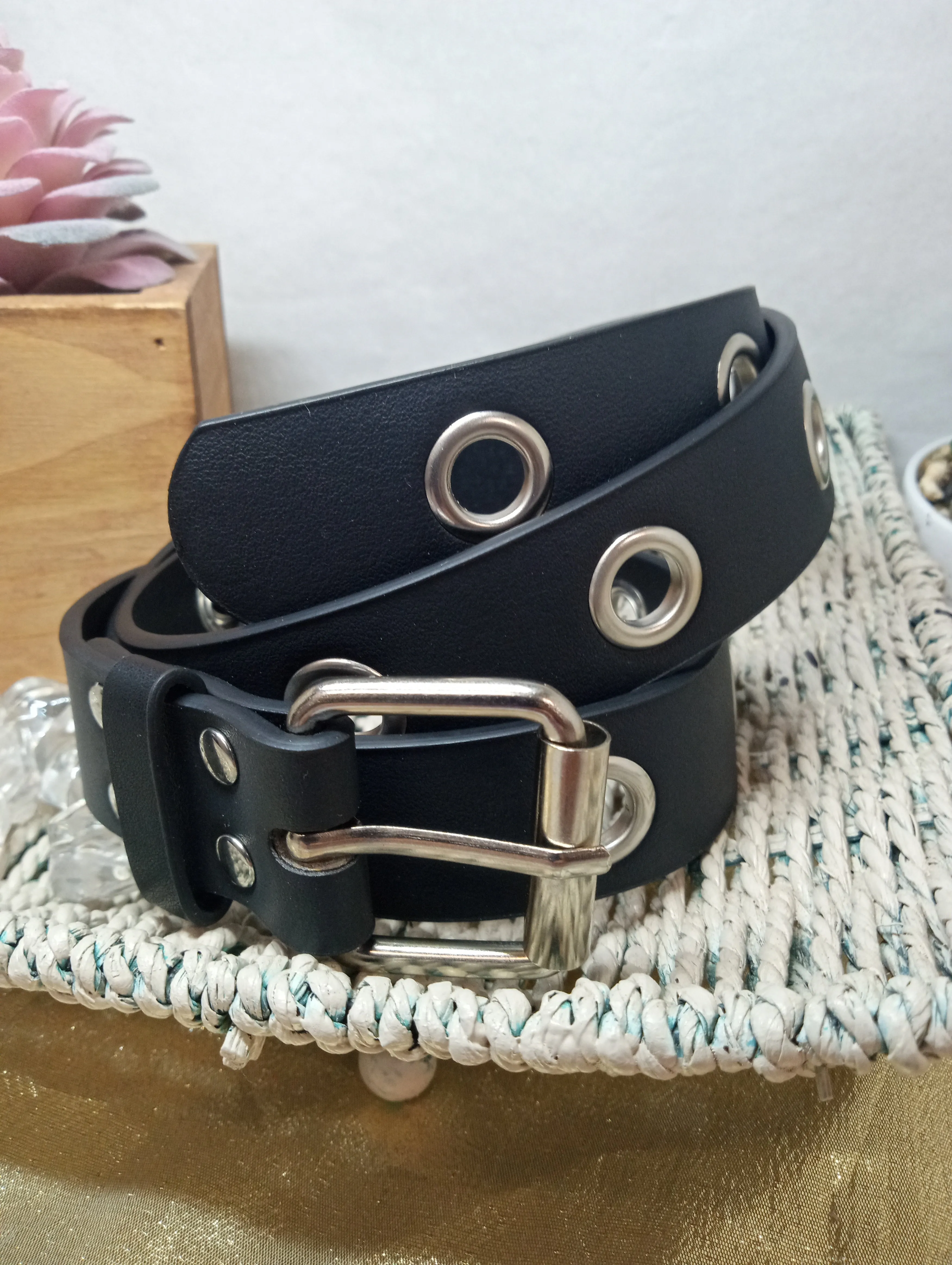 Thin Leather Belts w/Holes