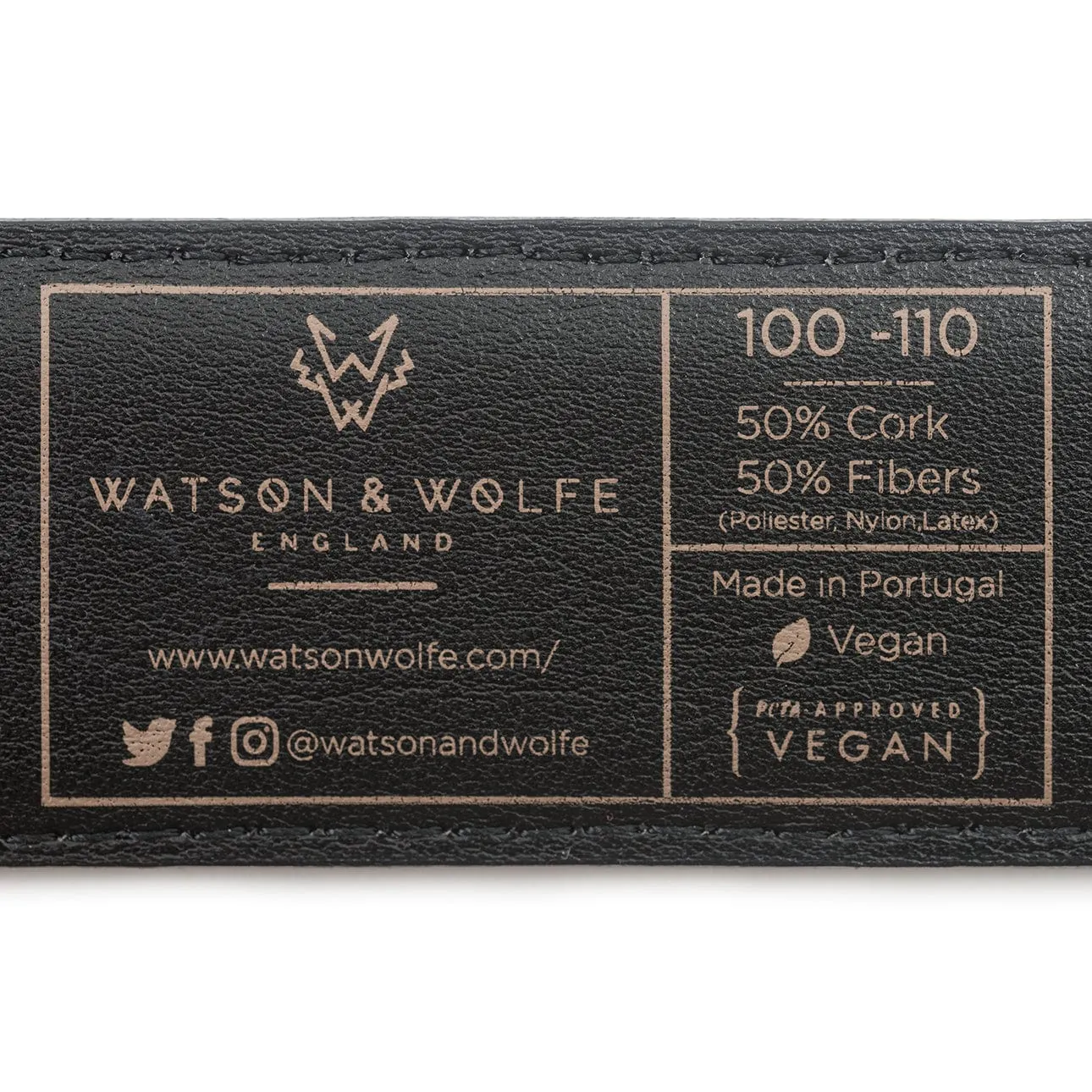 Three-Piece Construction Cork Vegan Belt | Black