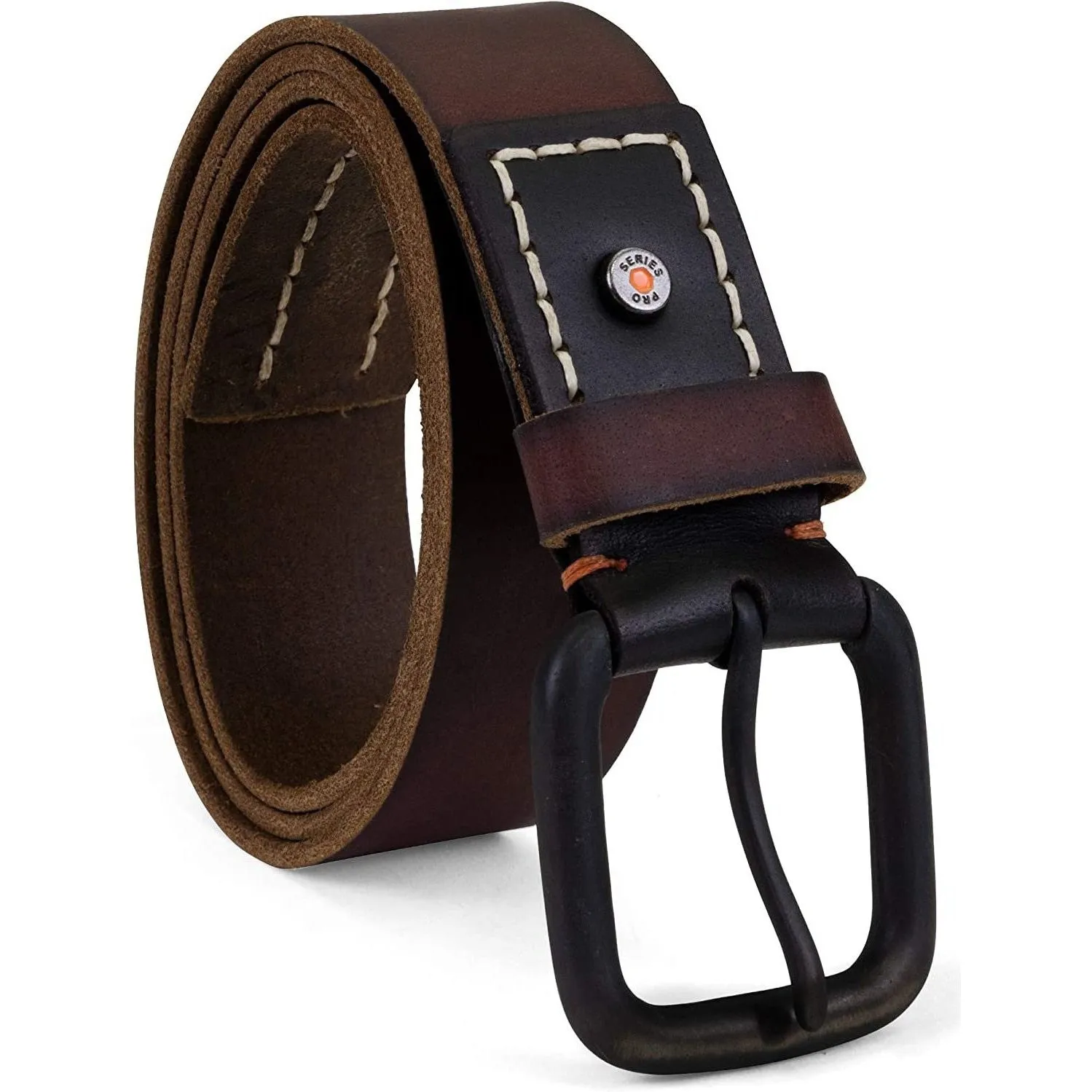 Timberland Pro Men's Vintage Style Rivet Double Stitch Leather Belt BP0008