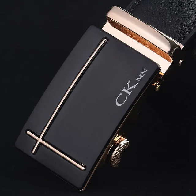 Top Quality Cow Genuine Leather Belt Men Genuine Luxury Leather Belts for Men Strap Male Metal Automatic Buckle