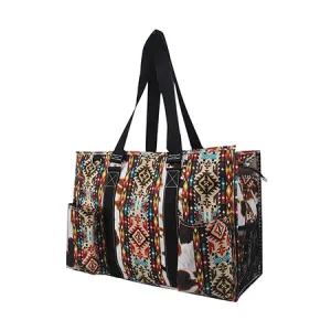 Tribal Cow Print NGIL Zippered Organizer Tote Bag