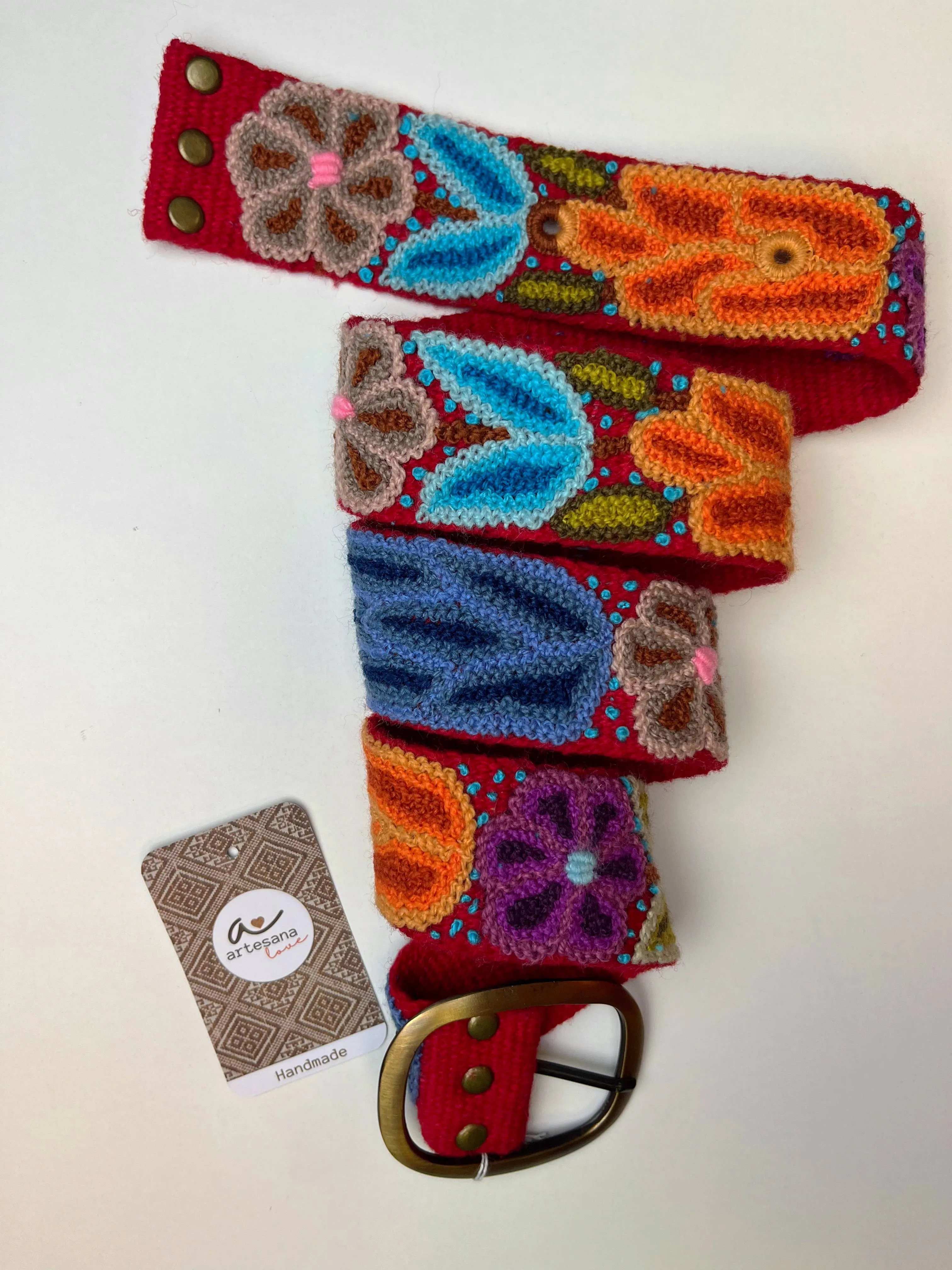 Tulips Wide Embroidered Belt