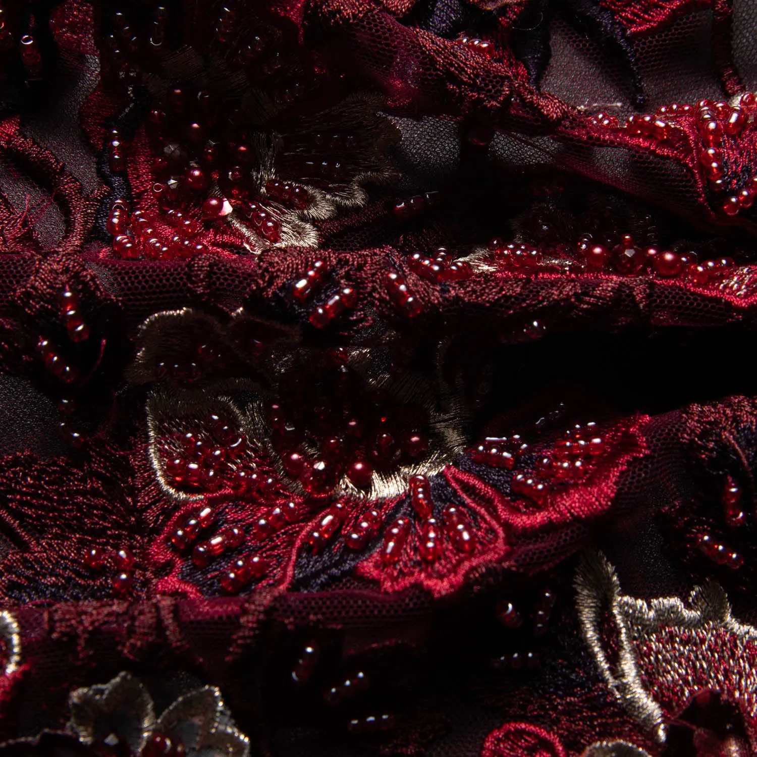 Tulle Lace Fabric Embroidered W/Applique with 3D Floral Design 52" Wide | Exquisite Fabric