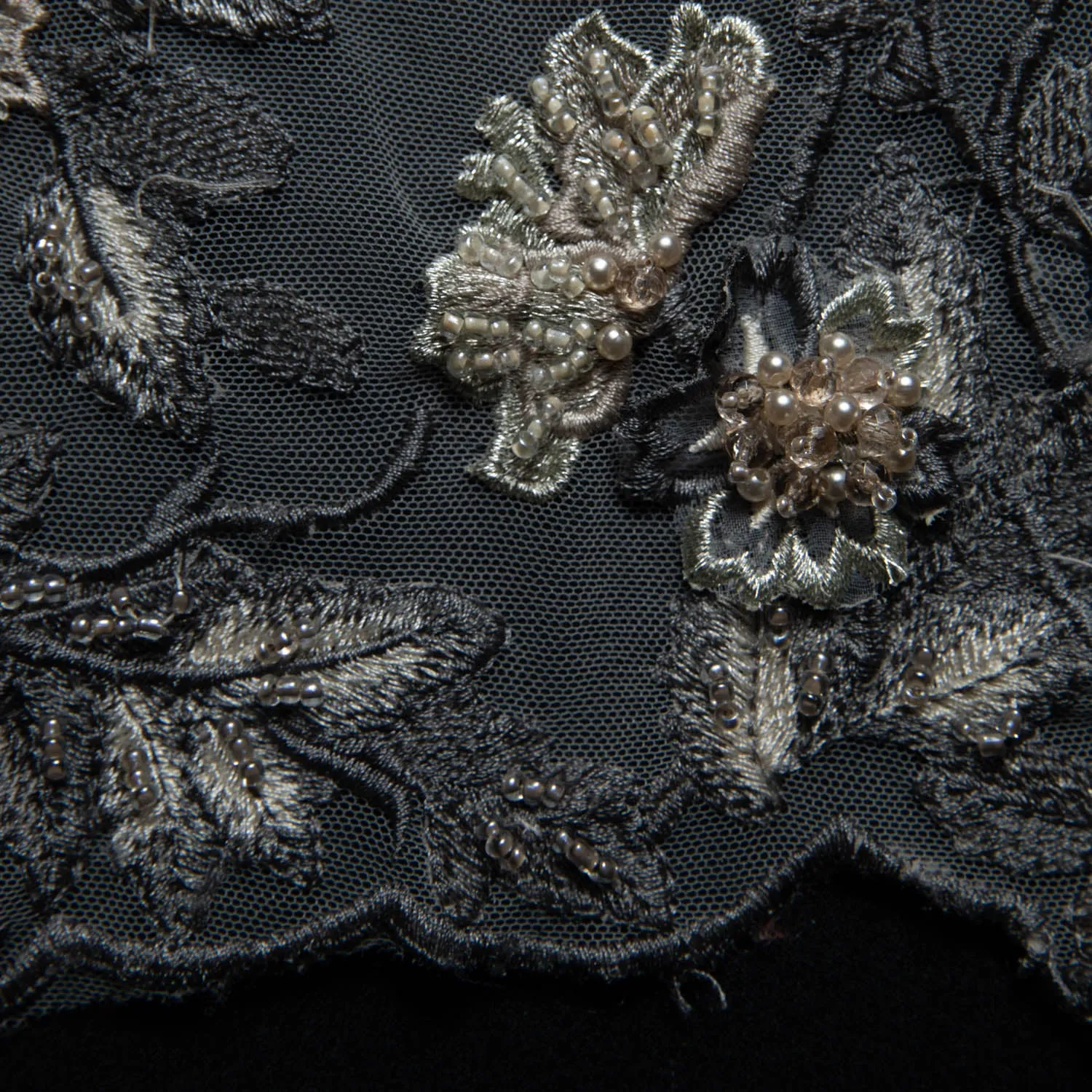 Tulle Lace Fabric Embroidered W/Applique with 3D Floral Design 52" Wide | Exquisite Fabric