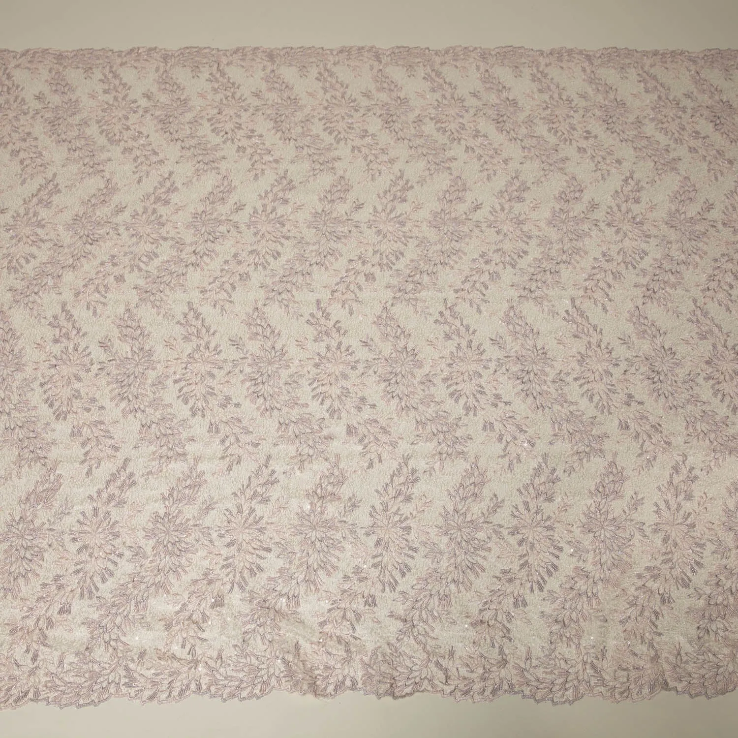 Tulle Lace Fabric Embroidered with Applique and Intricate 3D Pattern 100% Polyester 50/52" Wide | Exquisite Fabric