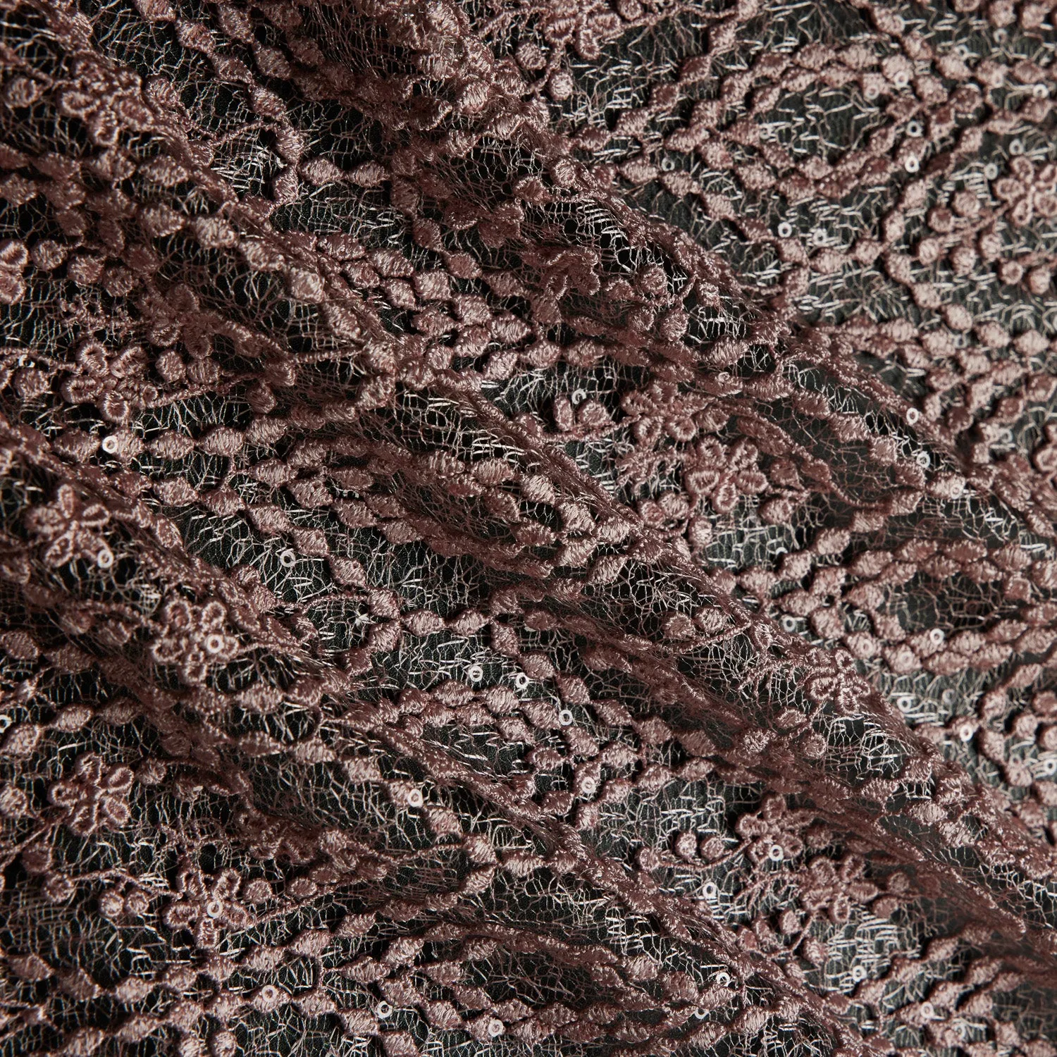 Tulle Lace Fabric Embroidered with Applique and Intricate 3D Pattern 100% Polyester 50/52" Wide | Exquisite Fabric