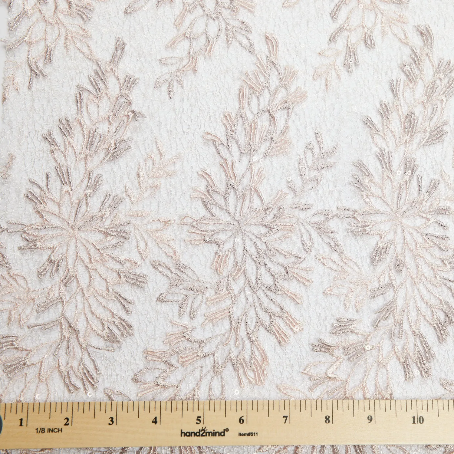 Tulle Lace Fabric Embroidered with Applique and Intricate 3D Pattern 100% Polyester 50/52" Wide | Exquisite Fabric