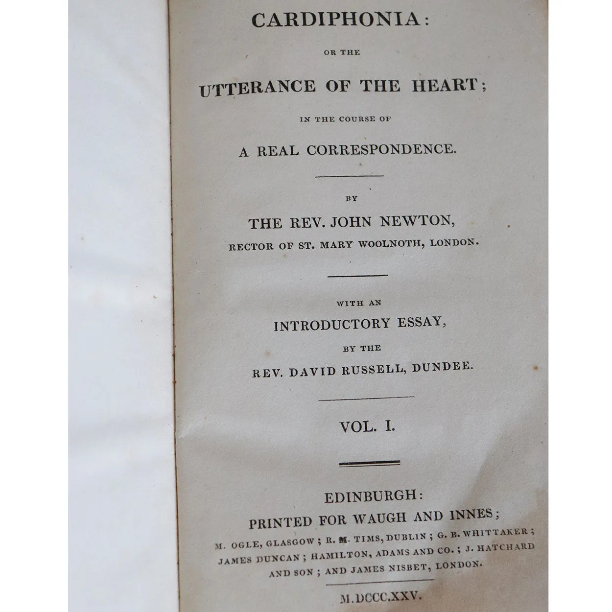 Two Leather Book Volumes: Cardiphonia by Reverend John Newton