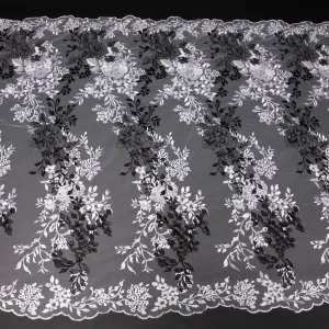 Two Tone Tulle Lace Fabric Embroidered 100% Polyester 50/52" Wide | Exquisite Fabric