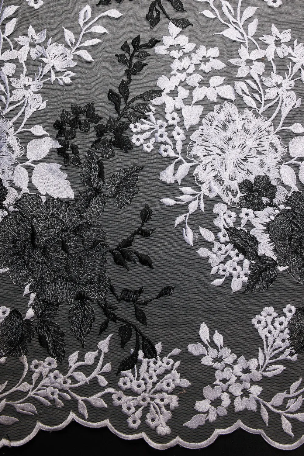 Two Tone Tulle Lace Fabric Embroidered 100% Polyester 50/52" Wide | Exquisite Fabric