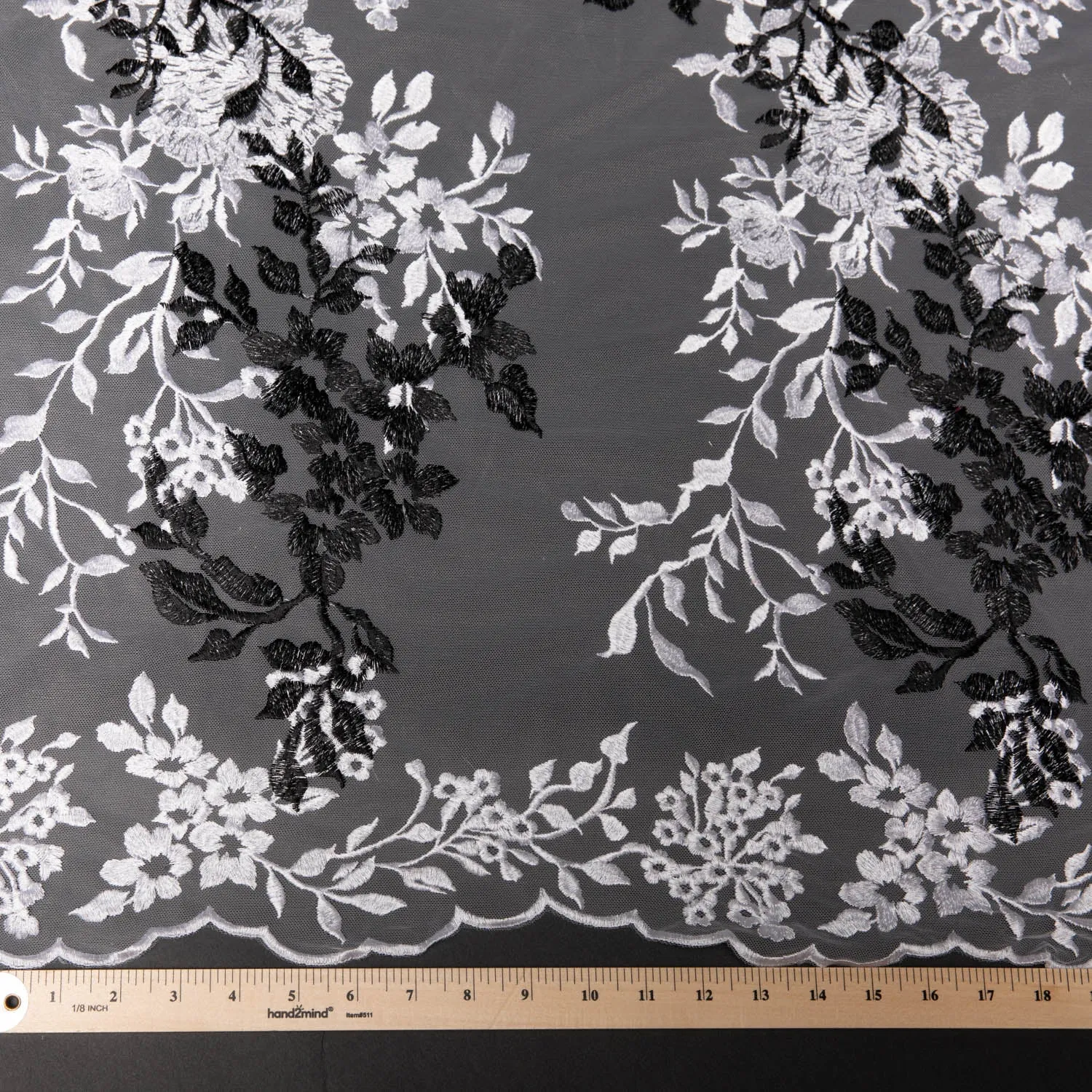 Two Tone Tulle Lace Fabric Embroidered 100% Polyester 50/52" Wide | Exquisite Fabric
