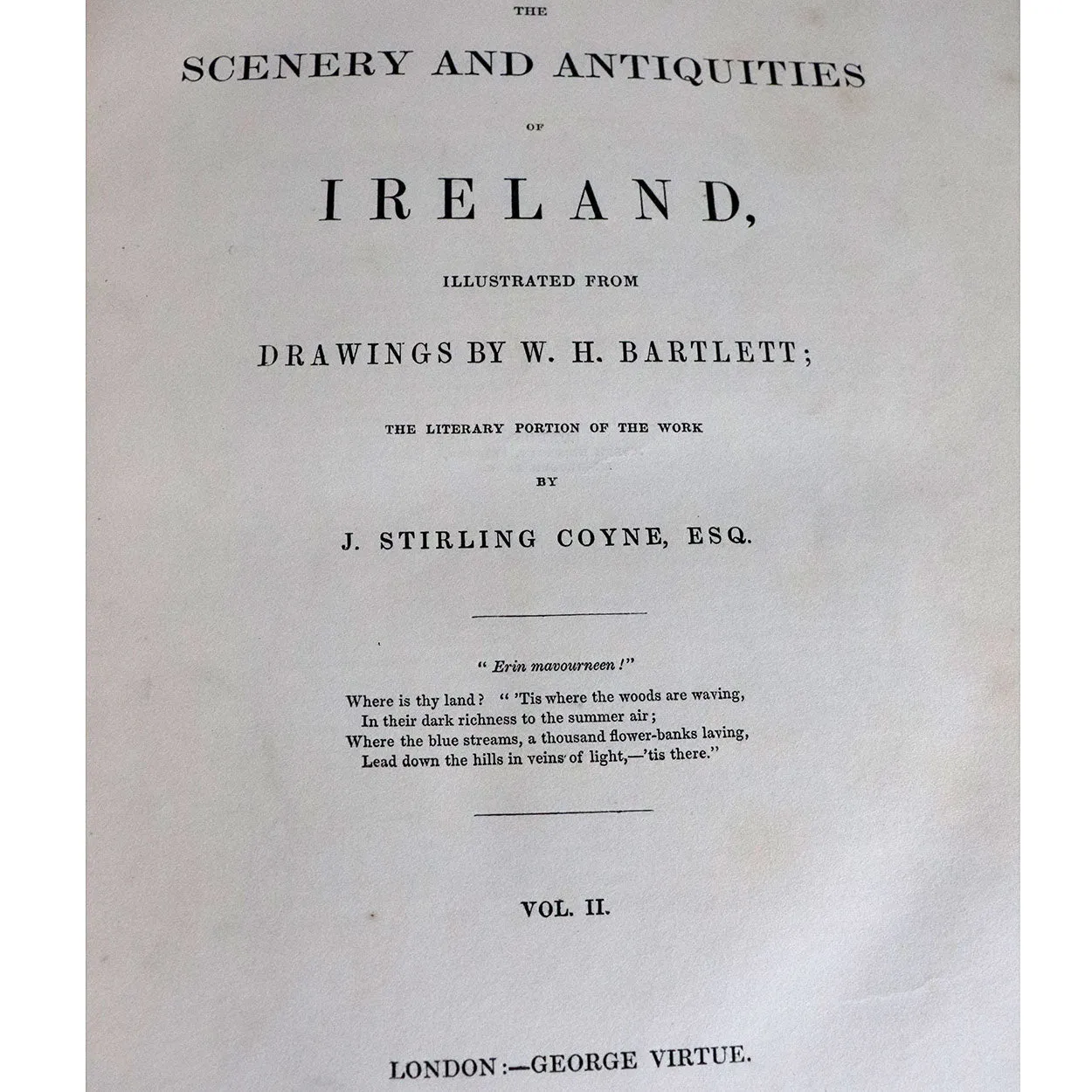 Two Volumes Books: The Scenery and Antiquities of Ireland by N.P. Willis & J. Stirling Coyne