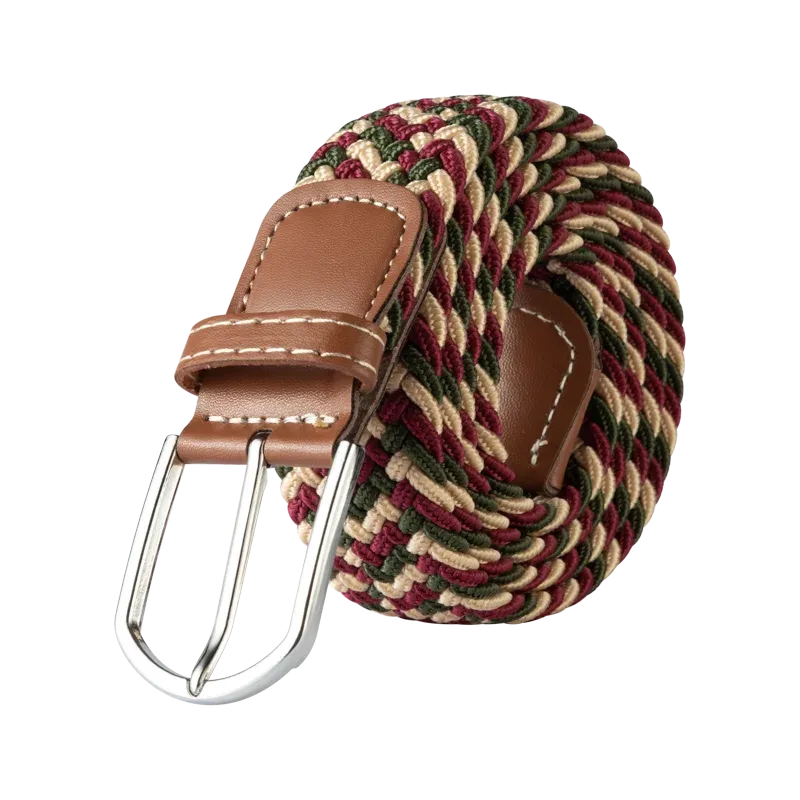 Unisex Casual Knitted Pin Buckle Jeans Belt Woven Canvas Elastic Expandable Stretch Belts for Women Men Girdle