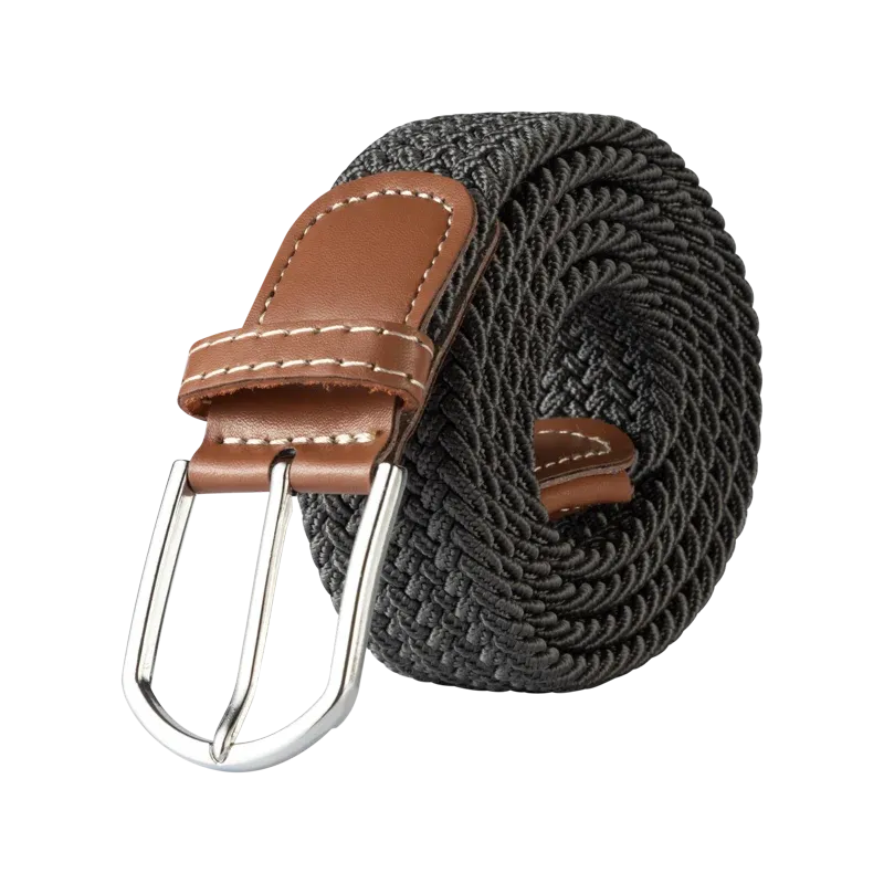 Unisex Casual Knitted Pin Buckle Jeans Belt Woven Canvas Elastic Expandable Stretch Belts for Women Men Girdle