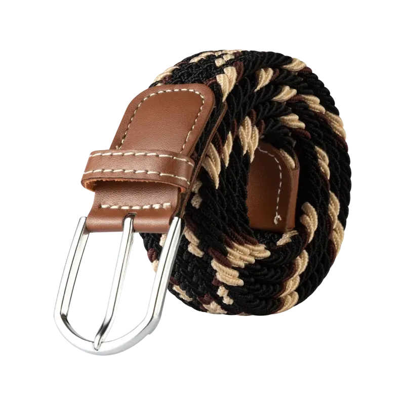Unisex Casual Knitted Pin Buckle Jeans Belt Woven Canvas Elastic Expandable Stretch Belts for Women Men Girdle