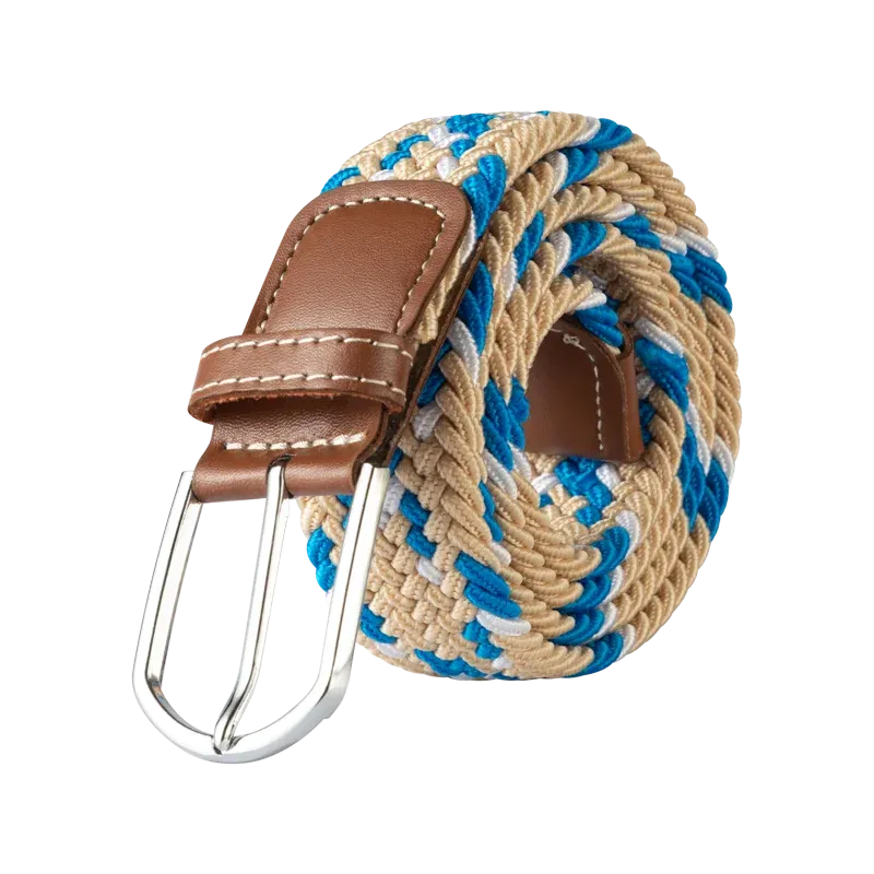 Unisex Casual Knitted Pin Buckle Jeans Belt Woven Canvas Elastic Expandable Stretch Belts for Women Men Girdle