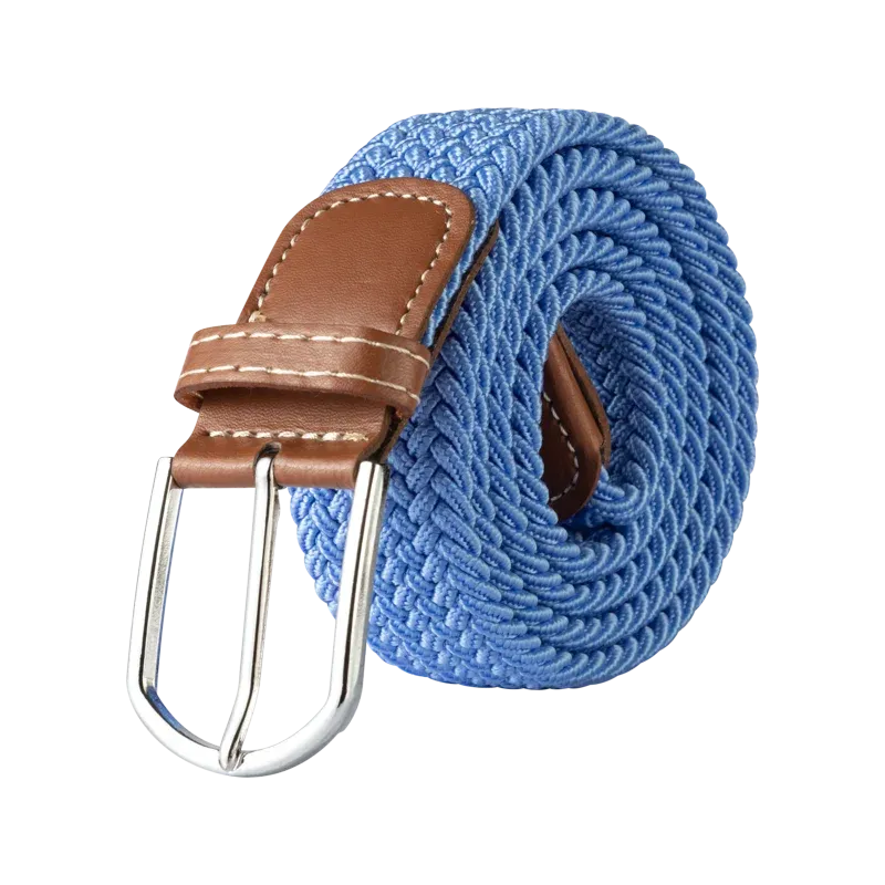 Unisex Casual Knitted Pin Buckle Jeans Belt Woven Canvas Elastic Expandable Stretch Belts for Women Men Girdle