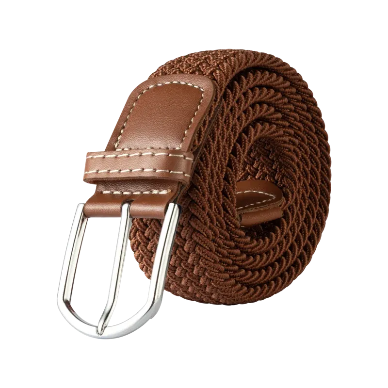 Unisex Casual Knitted Pin Buckle Jeans Belt Woven Canvas Elastic Expandable Stretch Belts for Women Men Girdle