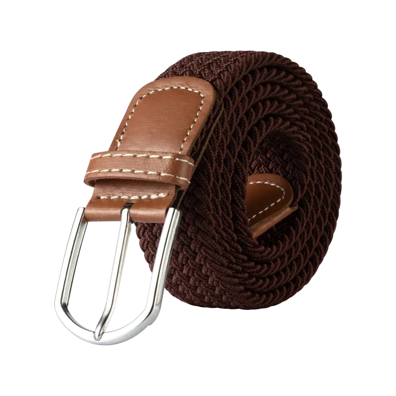 Unisex Casual Knitted Pin Buckle Jeans Belt Woven Canvas Elastic Expandable Stretch Belts for Women Men Girdle