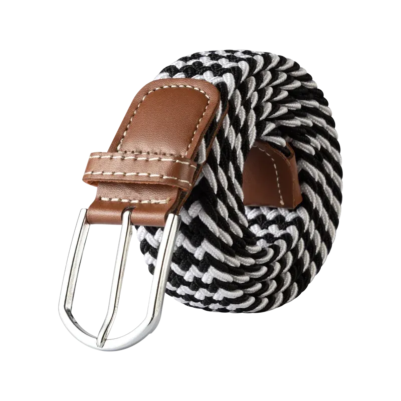 Unisex Casual Knitted Pin Buckle Jeans Belt Woven Canvas Elastic Expandable Stretch Belts for Women Men Girdle