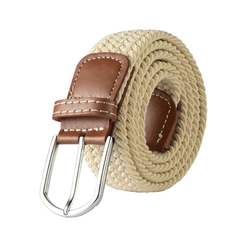 Unisex Casual Knitted Pin Buckle Jeans Belt Woven Canvas Elastic Expandable Stretch Belts for Women Men Girdle